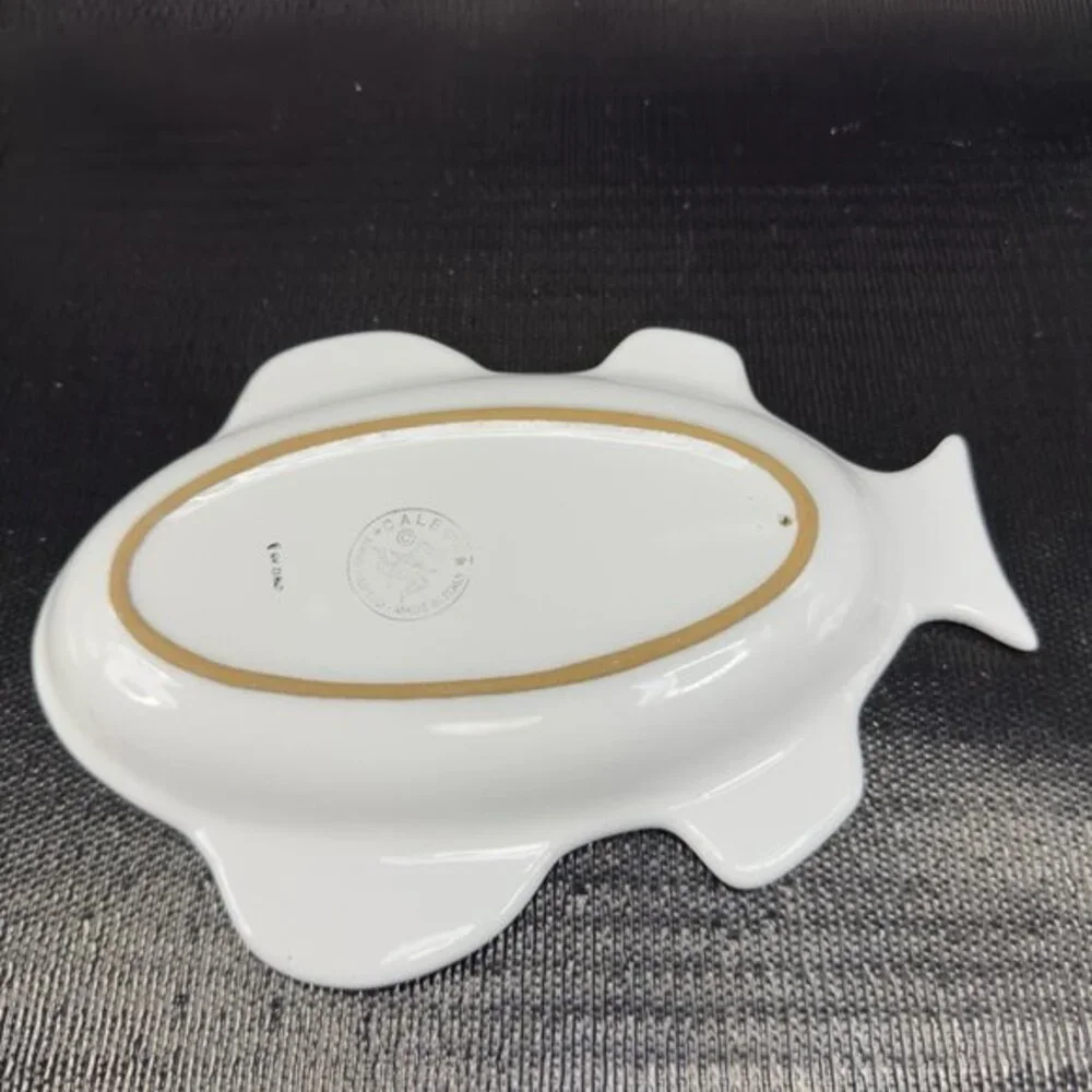 Vintage Italian Caleca Pottery Fish Shaped Dish Plate Container Hand Painted VTG
